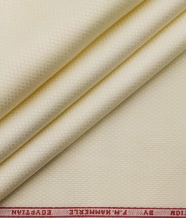 F.M. Hammerle Cream 100% Giza Cotton Jacquard Shirt Fabric (1.60 M)