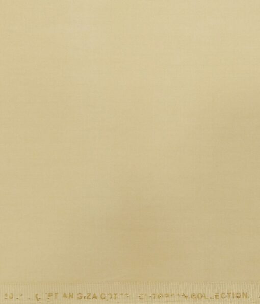 Nemesis Buttermilk Beige 100% Giza Cotton Solid Satin Shirt Fabric (1.60 M)