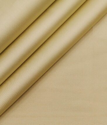 Nemesis Buttermilk Beige 100% Giza Cotton Solid Satin Shirt Fabric (1.60 M)