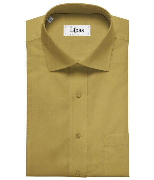 Nemesis Buttermilk Beige 100% Giza Cotton Solid Satin Shirt Fabric (1.60 M)
