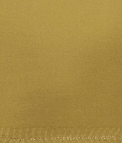 Nemesis Buttermilk Beige 100% Giza Cotton Solid Satin Shirt Fabric (1.60 M)