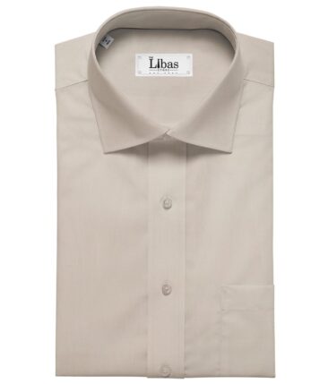 Nemesis Buttermilk Beige 100% Giza Cotton Solid Satin Shirt Fabric (1.60 M)