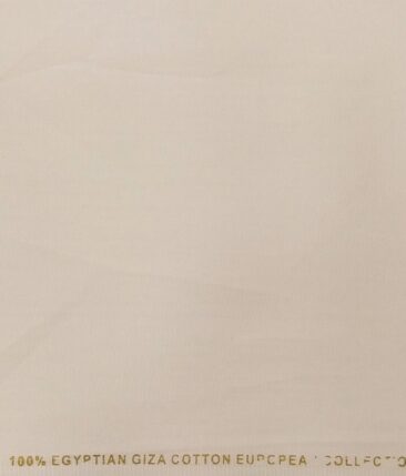 Nemesis Buttermilk Beige 100% Giza Cotton Solid Satin Shirt Fabric (1.60 M)