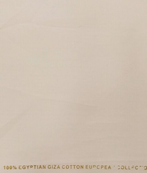 Nemesis Buttermilk Beige 100% Giza Cotton Solid Satin Shirt Fabric (1.60 M)