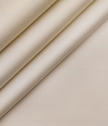 Nemesis Buttermilk Beige 100% Giza Cotton Solid Satin Shirt Fabric (1.60 M)