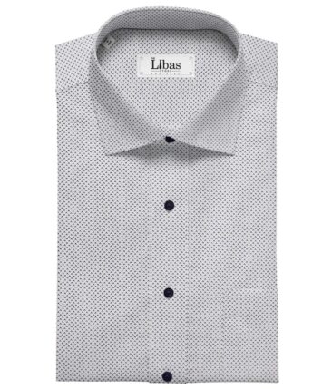 Nemesis White 100% Giza Cotton Printed Shirt Fabric (1.60 M)