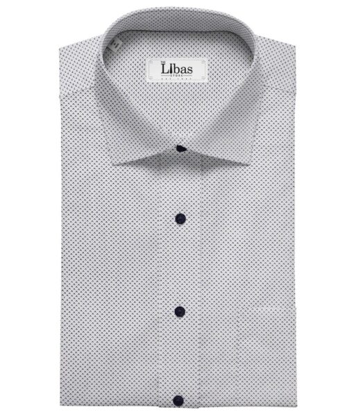 Nemesis White 100% Giza Cotton Printed Shirt Fabric (1.60 M)