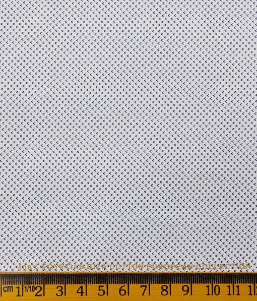 Nemesis White 100% Giza Cotton Printed Shirt Fabric (1.60 M)