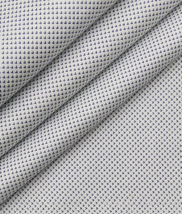 Nemesis White 100% Giza Cotton Printed Shirt Fabric (1.60 M)