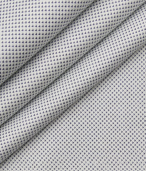 Nemesis White 100% Giza Cotton Printed Shirt Fabric (1.60 M)