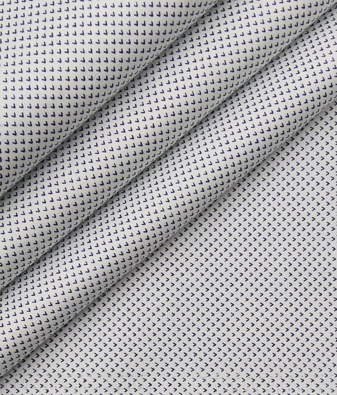 Nemesis White 100% Giza Cotton Printed Shirt Fabric (1.60 M)