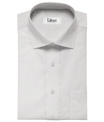 Nemesis White 100% Giza Cotton Solid Satin Shirt Fabric (1.60 M)