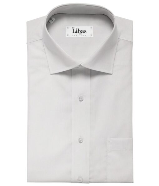 Nemesis White 100% Giza Cotton Solid Satin Shirt Fabric (1.60 M)