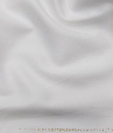 Nemesis White 100% Giza Cotton Solid Satin Shirt Fabric (1.60 M)