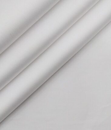 Nemesis White 100% Giza Cotton Solid Satin Shirt Fabric (1.60 M)