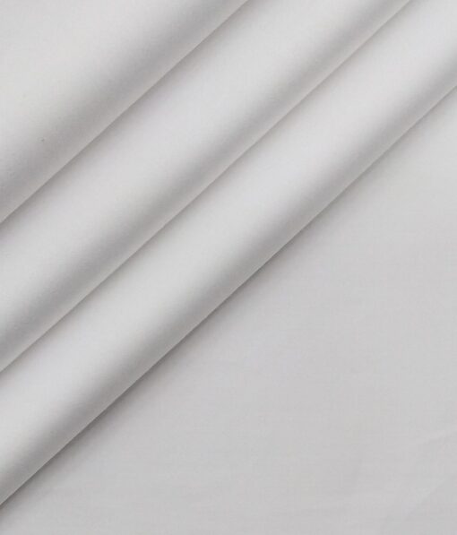 Nemesis White 100% Giza Cotton Solid Satin Shirt Fabric (1.60 M)