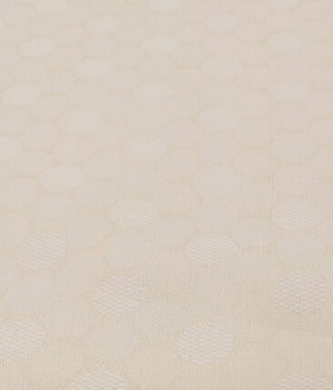 Nemesis Cream 100% Giza Cotton Self Dobby Structured Shirting Fabric