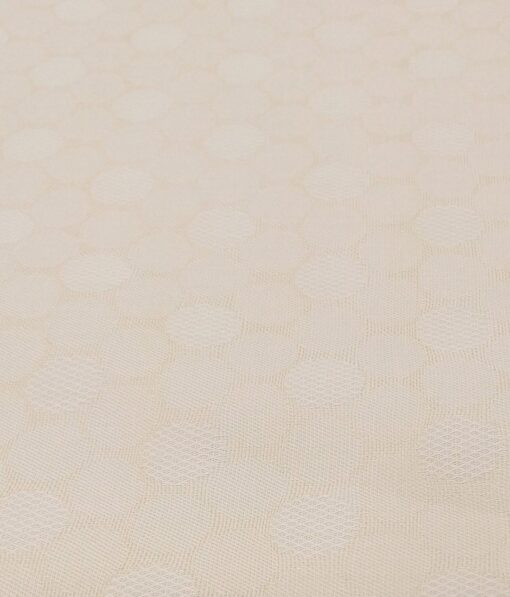 Nemesis Cream 100% Giza Cotton Self Dobby Structured Shirting Fabric