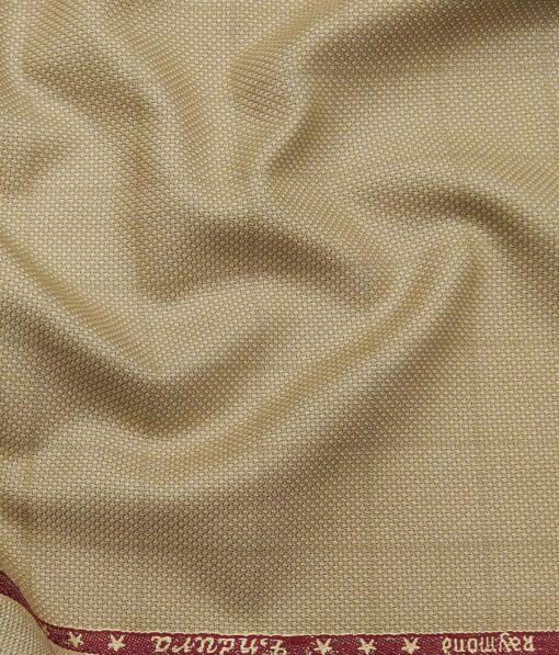 Combo of Raymond Beige Checks Trouser Fabric With Exquisite Red Structured Cotton Blend Khadi Look Shirt Fabric (Unstitched)