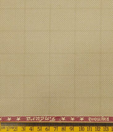 Combo of Raymond Beige Checks Trouser Fabric With Exquisite Red Structured Cotton Blend Khadi Look Shirt Fabric (Unstitched)