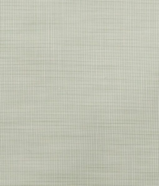 Combo of Raymond Sage Green Self Checks Trouser Fabric With Exquisite White base Green Structure Cotton Blend Shirt Fabric (Unstitched)