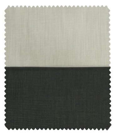 Combo of Raymond Sage Green Self Checks Trouser Fabric With Exquisite White base Green Structure Cotton Blend Shirt Fabric (Unstitched)