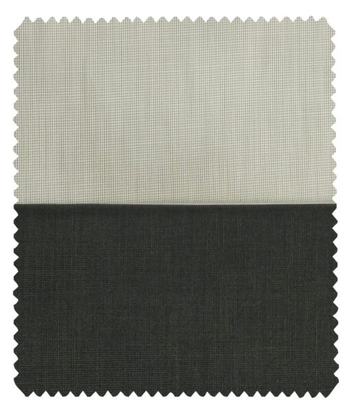 Combo of Raymond Sage Green Self Checks Trouser Fabric With Exquisite White base Green Structure Cotton Blend Shirt Fabric (Unstitched)