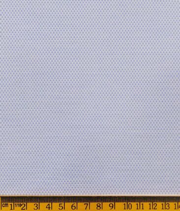 Combo of Raymond Denim Blue Checks Trouser Fabric With Exquisite White base Blue Structured Cotton Blend Shirt Fabric (Unstitched)