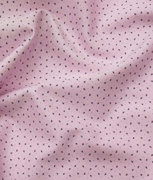 Combo of Raymond Dark Purple Checks Trouser Fabric With Arvind Pink 100% Cotton Printed Shirt Fabric (Unstitched)