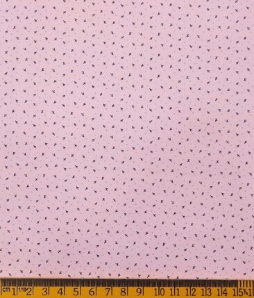Combo of Raymond Dark Purple Checks Trouser Fabric With Arvind Pink 100% Cotton Printed Shirt Fabric (Unstitched)