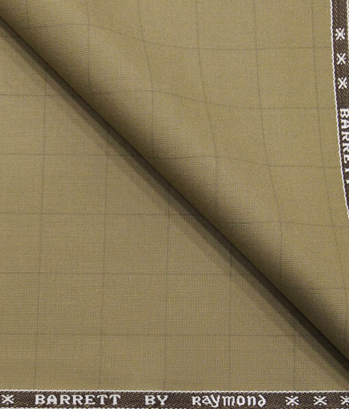 Combo of Raymond Beige Self Checks Trouser Fabric With Exquisite Dark Purple 100% Cotton Printed Shirt Fabric (Unstitched)
