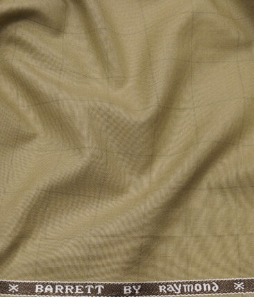 Combo of Raymond Beige Self Checks Trouser Fabric With Exquisite Dark Purple 100% Cotton Printed Shirt Fabric (Unstitched)