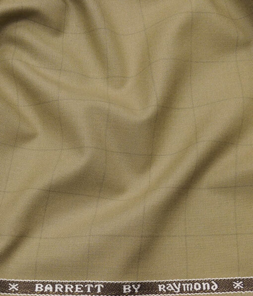 Combo of Raymond Beige Self Checks Trouser Fabric With Exquisite Dark Purple 100% Cotton Printed Shirt Fabric (Unstitched)