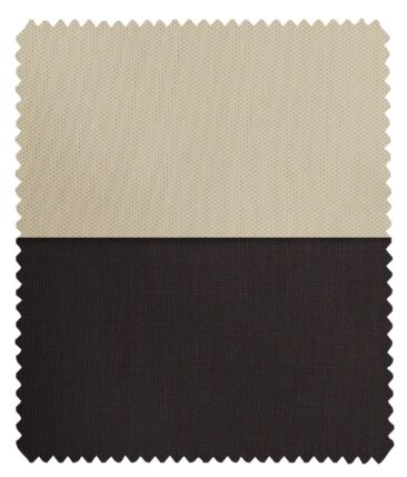 Combo of Raymond TechnoStretch Dark Brown Structured Trouser Fabric With Exquisite Light Brown Cotton Blend Structured Shirt Fabric (Unstitched)