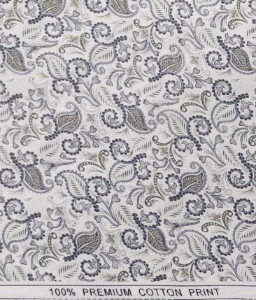 Combo of Raymond Sage Green Self Checks Trouser Fabric With True Value White base Floral Print 100% Cotton Shirt Fabric (Unstitched)