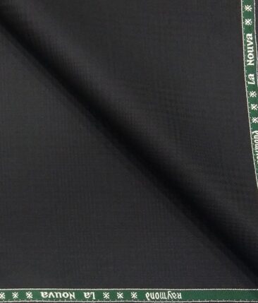Combo of Raymond Black Self Checks Trouser Fabric With Exquisite White 100% Cotton Printed Shirt Fabric (Unstitched)