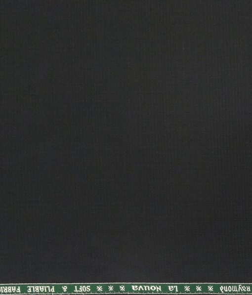 Combo of Raymond Black Self Checks Trouser Fabric With Exquisite White 100% Cotton Printed Shirt Fabric (Unstitched)