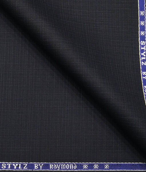 Combo of Raymond Dark Blue Self Design Trouser Fabric With Monza Off-White 100% Cotton Printed Chambray Shirt Fabric (Unstitched)