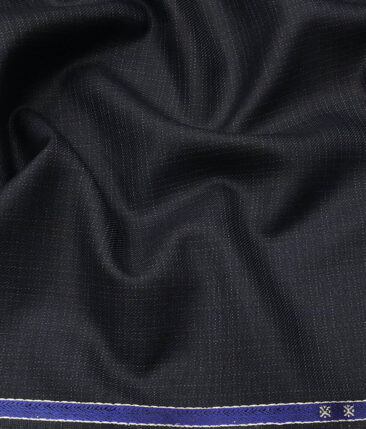 Combo of Raymond Dark Blue Self Design Trouser Fabric With Monza Off-White 100% Cotton Printed Chambray Shirt Fabric (Unstitched)