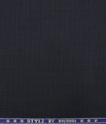 Combo of Raymond Dark Blue Self Design Trouser Fabric With Monza Off-White 100% Cotton Printed Chambray Shirt Fabric (Unstitched)