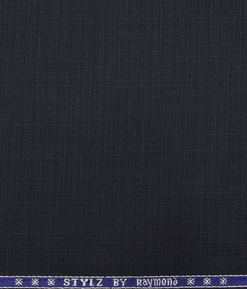 Combo of Raymond Dark Blue Self Design Trouser Fabric With Monza Off-White 100% Cotton Printed Chambray Shirt Fabric (Unstitched)
