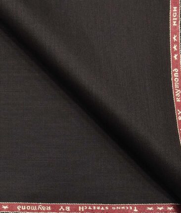 Combo of Raymond TechnoStretch Dark Brown Structured Stretchable Trouser Fabric With Monza Off-White 100% Cotton Printed Shirt Fabric (Unstitched)
