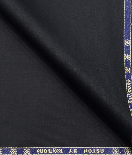 Combo of Raymond Dark Navy Blue Structured Trouser Fabric With Bombay Rayon White 100% Cotton Blue Striped Shirt Fabric (Unstitched)