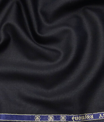 Combo of Raymond Dark Navy Blue Structured Trouser Fabric With Bombay Rayon White 100% Cotton Blue Striped Shirt Fabric (Unstitched)