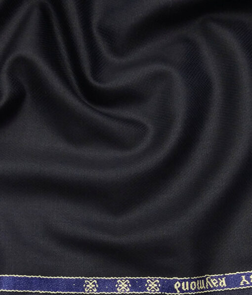 Combo of Raymond Dark Navy Blue Structured Trouser Fabric With Bombay Rayon White 100% Cotton Blue Striped Shirt Fabric (Unstitched)