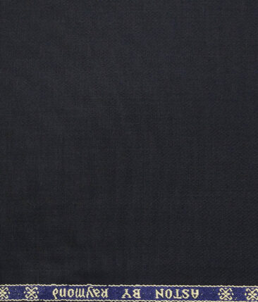Combo of Raymond Dark Navy Blue Structured Trouser Fabric With Bombay Rayon White 100% Cotton Blue Striped Shirt Fabric (Unstitched)