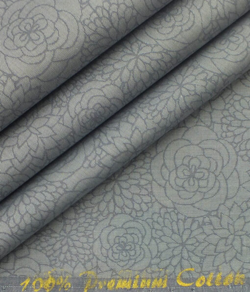 Combo of Raymond Blackish Grey Self Design Trouser Fabric With Fabio Rossini Light Grey 100% Cotton Jacquard Shirt Fabric (Unstitched)