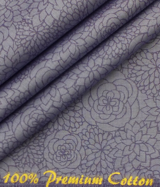 Combo of Raymond Dark Purple Self Design Trouser Fabric With Fabio Rossini Light Purple 100% Cotton Jacquard Shirt Fabric (Unstitched)