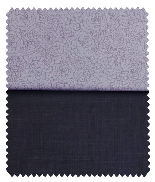 Combo of Raymond Dark Purple Self Design Trouser Fabric With Fabio Rossini Light Purple 100% Cotton Jacquard Shirt Fabric (Unstitched)
