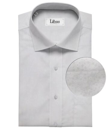 Raymond White 100% Egyptian Giza Cotton Self Floral Jacquard Shirting Fabric